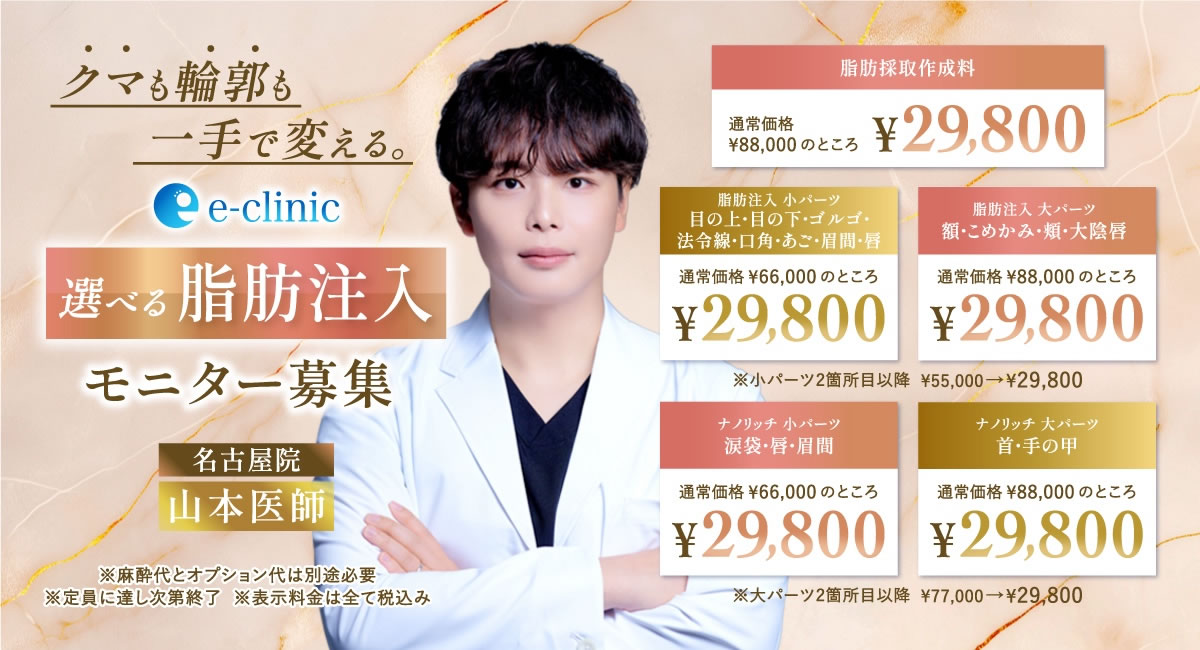 名古屋院の脂肪注入のモニターバナー