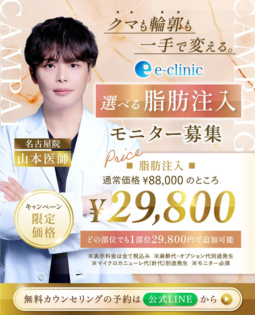 名古屋の脂肪注入のモニターバナー